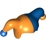 Jester's Cap with Blue Half and Blue Pom Print