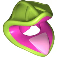 Costume / Mask, Venus Fly Trap with Lime Leaves and Bright Pink Tongue Print