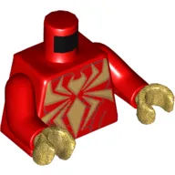 Torso Muscles with Gold Spider Print, Red Arms, Pearl Gold Hands