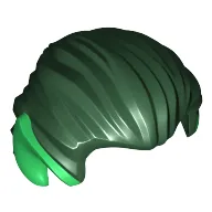 Hair Swept Back with Pointy Ears Green Print