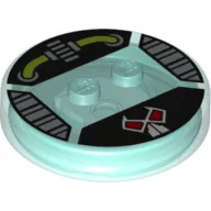 Function Brick Round 4 x 4 x 2/3 with 2 Studs and Bane Mask with Wires, and Gears Print