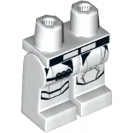 Hips and White Legs with Armor with Black and Gray Lines, Bullet Belt in Right Leg Print