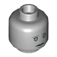 Minifig Head Weeping Angel, Dual Sided, Gray Eyebrows, Eyes and Lips, Sad / Open Mouth Angry Print [Hollow Stud]