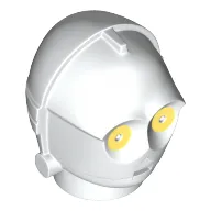 Minifig Head Special, Protocol Droid with Yellow Eyes Print (C-3PO / K-3PO)