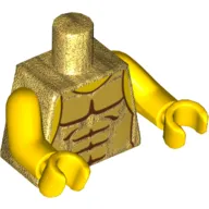 Torso Armor with Gold Plates with Muscles Outline Print, Yellow Arms and Hands
