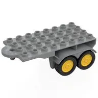Duplo Trailer Flatbed 4 x 8 with Hook and 4 Yellow Wheels