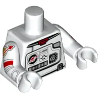 Torso Space Suit, Control Panel Print, White Arms, Light Bluish Grey Hands with Classic Space Logo Print on Right Arm
