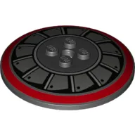 Dish 6 x 6 Inverted (Radar) with Solid Studs and Dark Red Circle and Dark Bluish Gray and Metallic Silver Fan Blades print