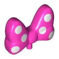 Headwear Accessory Bow Large with Small Pin and 6 White Polka Dots on Front and Back Print