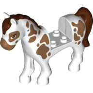 Animal, Horse with 2 x 2 Cutout, Brown Eyes, Reddish Brown Spots, Mane and Tail Print