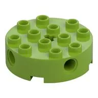 Brick Round 4 x 4 with 4 Side Pin Holes and Center Axle Hole