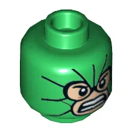 Minifig Head Scorpion, Balaclava, Light Nougat Face, Clenched Teeth, Scales Print [Hollow Stud]