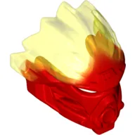 Large Figure Mask of Fire (Unity) with Marbled Trans-Neon Green Pattern