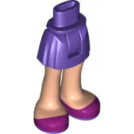 Minidoll Hips and Short Skirt with Light Nougat Legs and Magenta Shoes Print