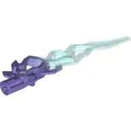 Large Figure Weapon Accessory, Flame / Lightning Bolt with Axle Hole with Marbled Trans-Light Blue Pattern