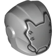 Helmet with Armor Plates and Ear Protectors with Faceless Mask with Rivets Print