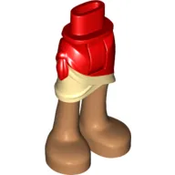 Minidoll Hips and Wrap Skirt with Tan Layer, Medium Nougat Legs and Feet Print