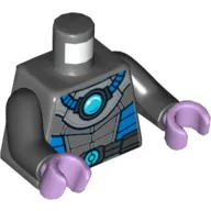 Torso Diving Suit, Blue Sides, Hoses, Light Blue Circle, Belt Print, Black Arms, Lavender Hands