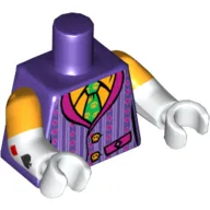 Torso, Dual Molded Arms, Vest, Striped, Green Tie Print, Bright Light Orange Sleeves Pattern, White Arms and Hands