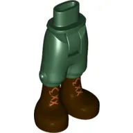Minidoll Hips and Cropped Trousers with Brown Boots with Orange Crossed Laces Print