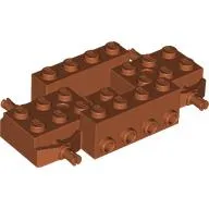 Vehicle Base 4 x 8 x 1 1/3 with Wheel Pins, 4 studs on each side, 2 x 2 Recessed Center and Hole