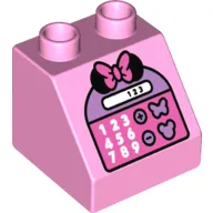 Duplo Brick 2 x 2 Slope 45 with Minnie Mouse Ears & Bow, and Calculator Print