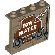 Panel 1 x 4 x 3 [Side Supports / Hollow Studs] with Tow Maters Welcome print