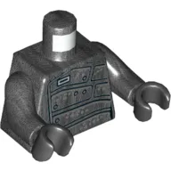 Torso Jacket with Silver Clasps, Panel Lines, and Light Gray Dots Print (Bala-Tik), Pearl Titanium Arms, Black Hands