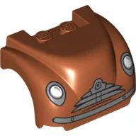 Vehicle Body, Wheel Arch / Mudguard 3 x 4 x 2 with Flat Top, Steep Front and Curved Fenders with Headlights, Grille, Curved Bumper and Thin Mouth Print (Smokey)