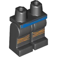 Hips and Black Legs with Blue Sash Belt and Dark Orange Knee Ties