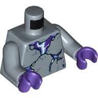 Torso Dark Purple Cracks Print, Sand Blue Arms, Dark Purple Hands
