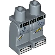 Hips and Sand Blue Legs with Black Belt, Pockets, Torn Knees and Shoe Tips Print