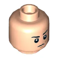 Minifig Head Boba Fett, Eyebrows, Scowl / Crooked Malicious Smile Print