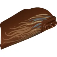 Large Figure Limb Cover, Armor with Ball Joint Socket and 2 Holes with Dark Bluish Gray Roots and Medium Nougat Fur Print