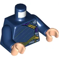 Torso Armor with Gold Belt and Dark Purple Cloak Ties Print, Dark Blue Arms, Light Nougat Hands