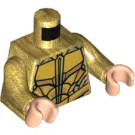 Torso Armor with Metallic Gold Plates Print, Pearl Gold Arms, Light Nougat Hands