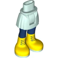 Minidoll Hips and Short Skirt with Blue Legs and Yellow Laced Boots Print