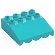 Duplo Roofpiece Slope 33 4 x 4 with Awning Overhang with 5 Bottom Tubes