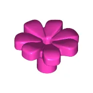 Plant, Flower, Minifig Accessory with 7 Thick Petals and Pin