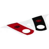 Neckwear Cape Collar, Pointed with Black and Red Stripe, Black and Red Skull