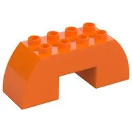 Duplo Brick 2 x 6 x 2 Curved with 2 x 2 Cutout on Bottom