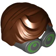 Hair and Large Thick Glasses, Parted and Wavy with Green Eyes Print (Robin