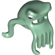 Mask Octopus Head with Wide Open Mouth and 7 Long Tentacles with White and Black Eyes Print