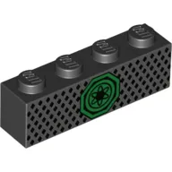 Brick 1 x 4 with Green Ninjago Symbol Print