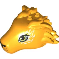 Animal Body Part, Lion Head With Eyes and White Swirls Print