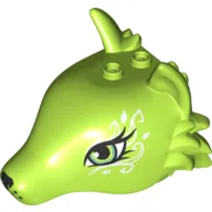 Animal Body Part, Fox Head with Eyes and White Swirls Print