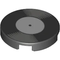 Tile Round 2 x 2 with Vinyl Record, White Label print