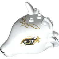 Animal Body Part, Fox Head with Olive Green Eyes, Purple Swirls and Black Nose