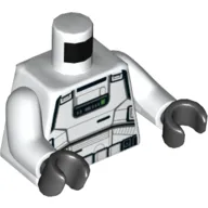 Torso Armor, Stormtrooper with Belt, Green Buttons Print, White Arms, Black Hands
