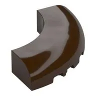 Brick Round Corner 5 x 5 x 1 Curved, Bottom Cut Outs, No Studs, 7 Bottom Tubes